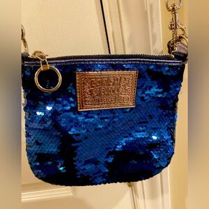 EUC condition Coach Poppy navy blue sequin bag